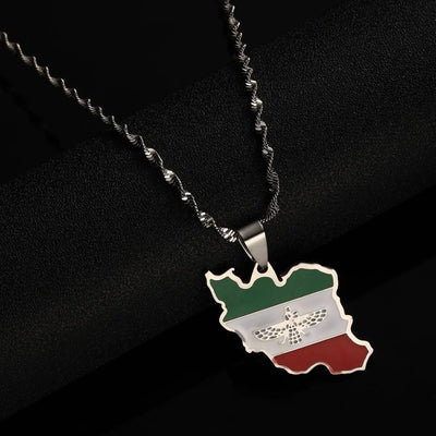 🇮🇷 Iran Map Necklace – Gold Pride Edition