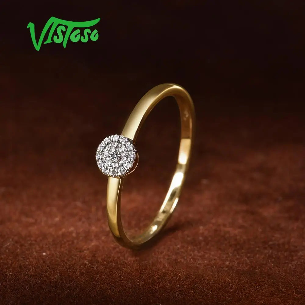 Zarter 585er Goldring mit Diamant-Pavé – Eleganz in Vollendung✨