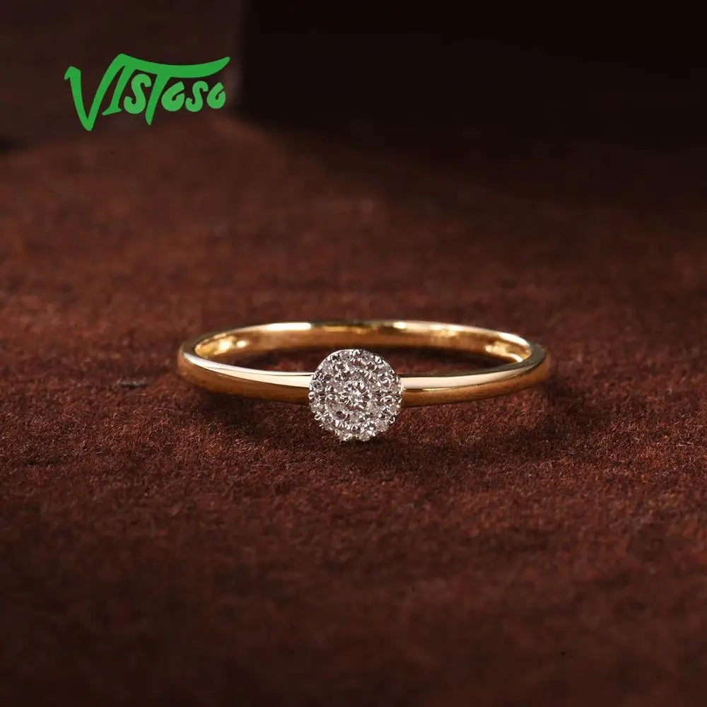 Zarter 585er Goldring mit Diamant-Pavé – Eleganz in Vollendung✨
