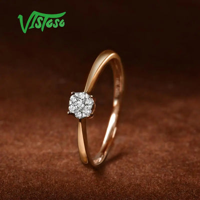 💖 Roségold-Blütenring mit echten Diamanten – 585 (14K) Eleganz✨