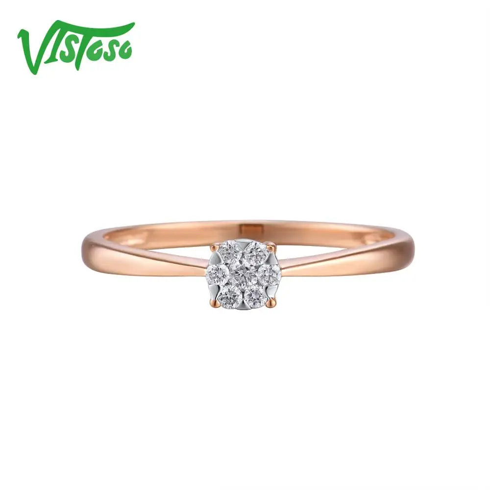 💖 Roségold-Blütenring mit echten Diamanten – 585 (14K) Eleganz✨