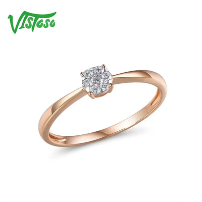 💖 Roségold-Blütenring mit echten Diamanten – 585 (14K) Eleganz✨