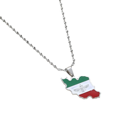 🇮🇷 Iran Map Necklace – Gold Pride Edition