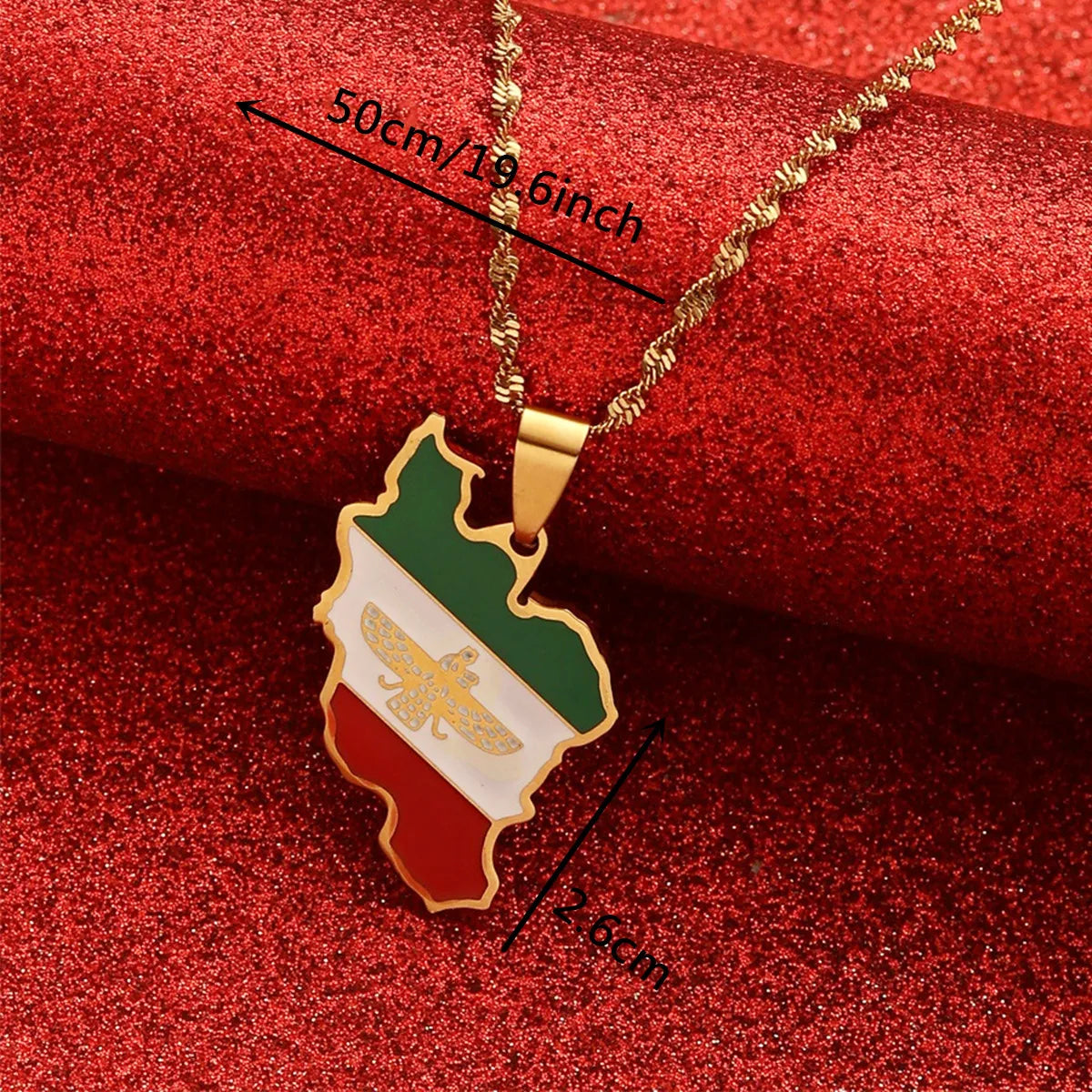 🇮🇷 Iran Map Necklace – Gold Pride Edition