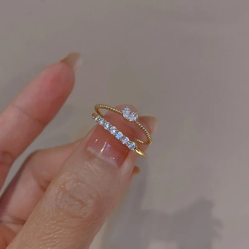 💫 Elegantes Zirkonia-Ring Set – In Gold & Silber verfügbar✨