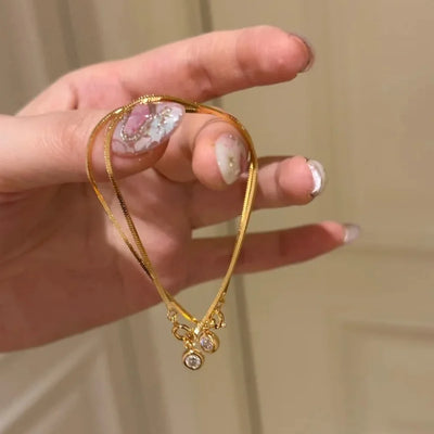 Lumi Armband – Zarte Eleganz mit Kristallanhänger (Gold & Silber)✨