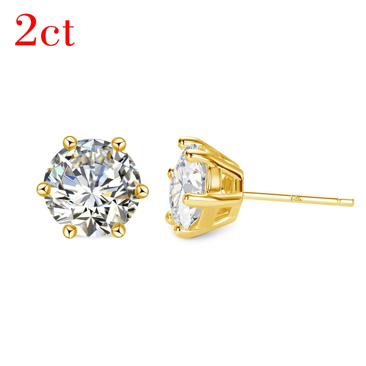 💎 14K Echtgold Ohrstecker mit Moissanite Diamant – Zertifiziertes Luxus-Paar 💛