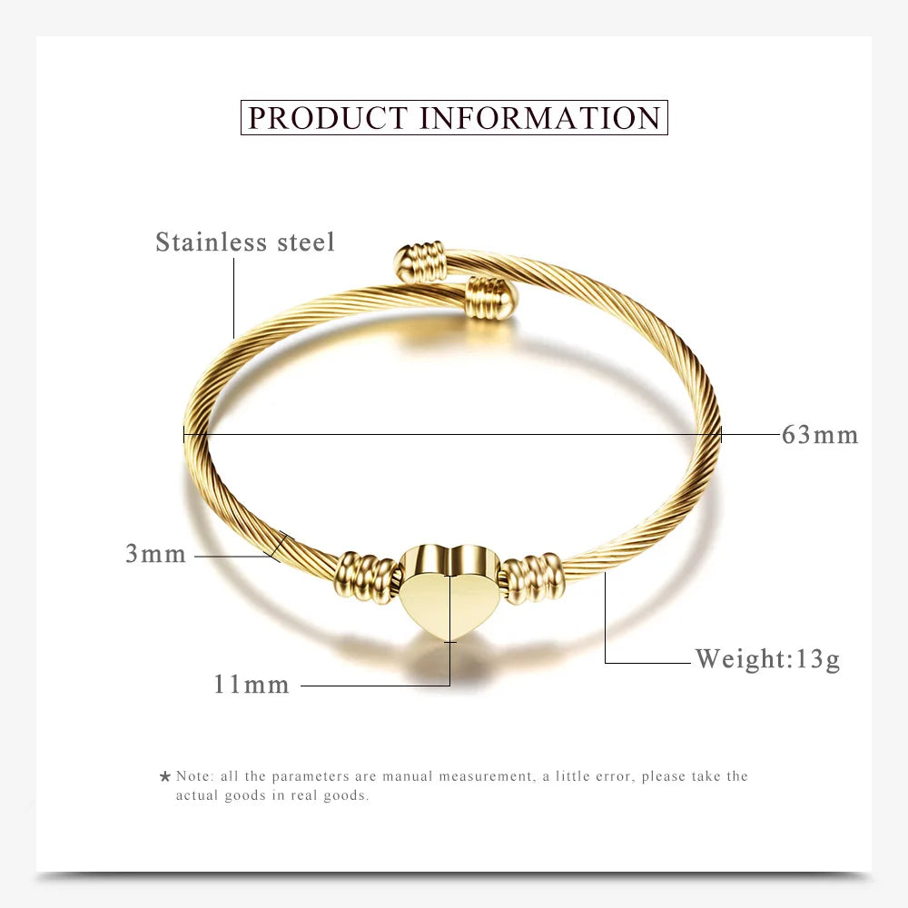 Flexibles Armband mit Herz-Detail in Gold