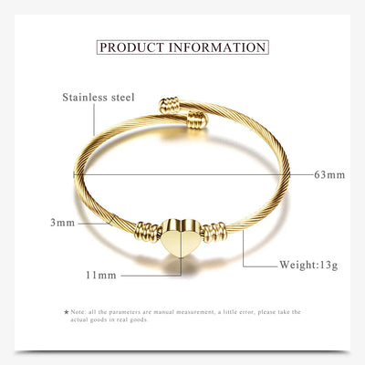 Flexibles Armband mit Herz-Detail in Gold