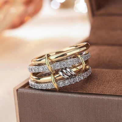 Luxury Chain Ring – Gold & Zirkonia vereint✨