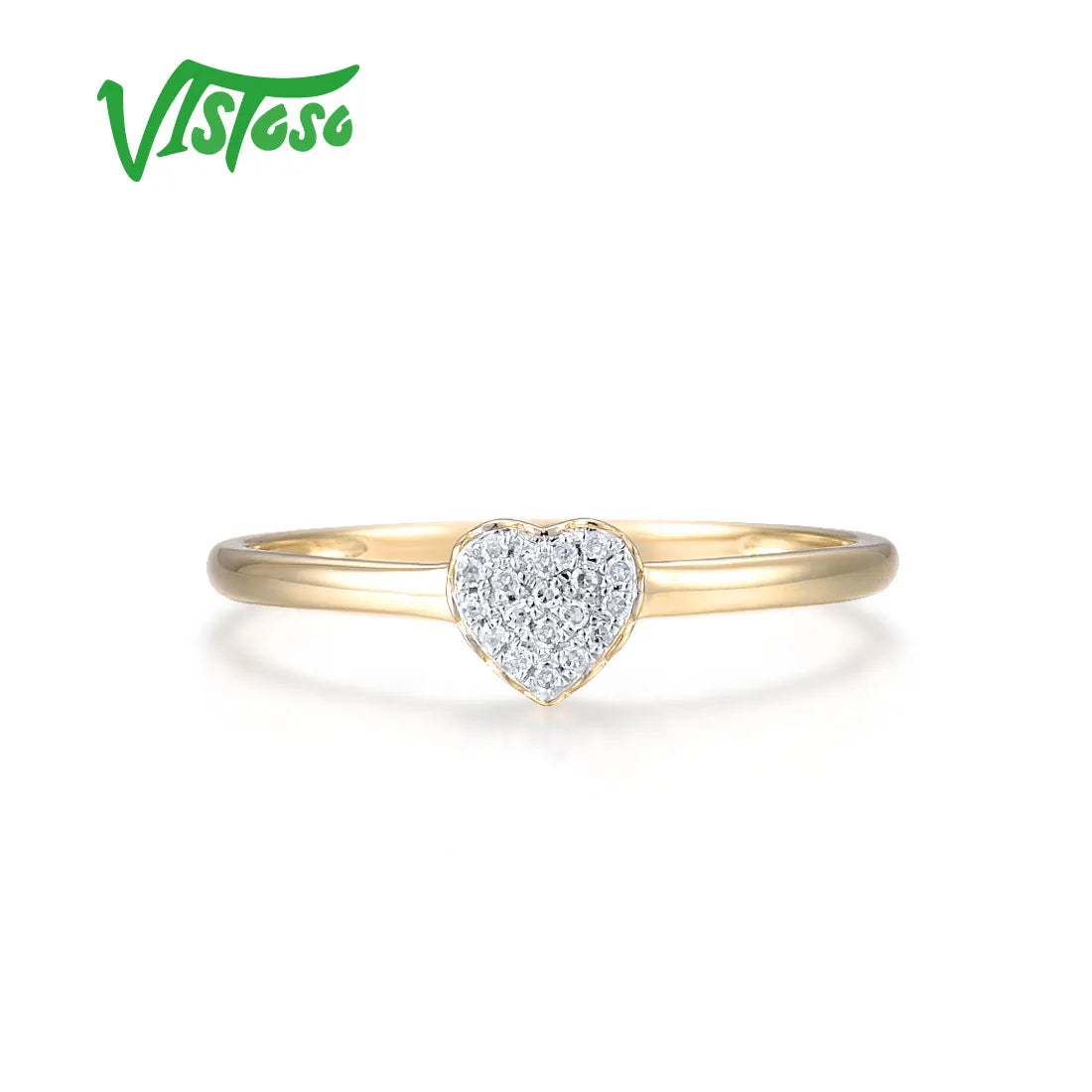 💛 Herzring aus 585 Gold mit echten Diamanten 💎 – Zertifizierte Eleganz