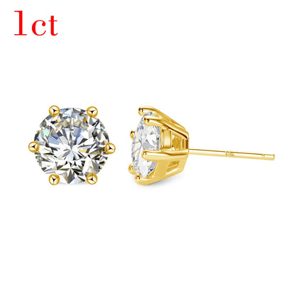 💎 14K Echtgold Ohrstecker mit Moissanite Diamant – Zertifiziertes Luxus-Paar 💛