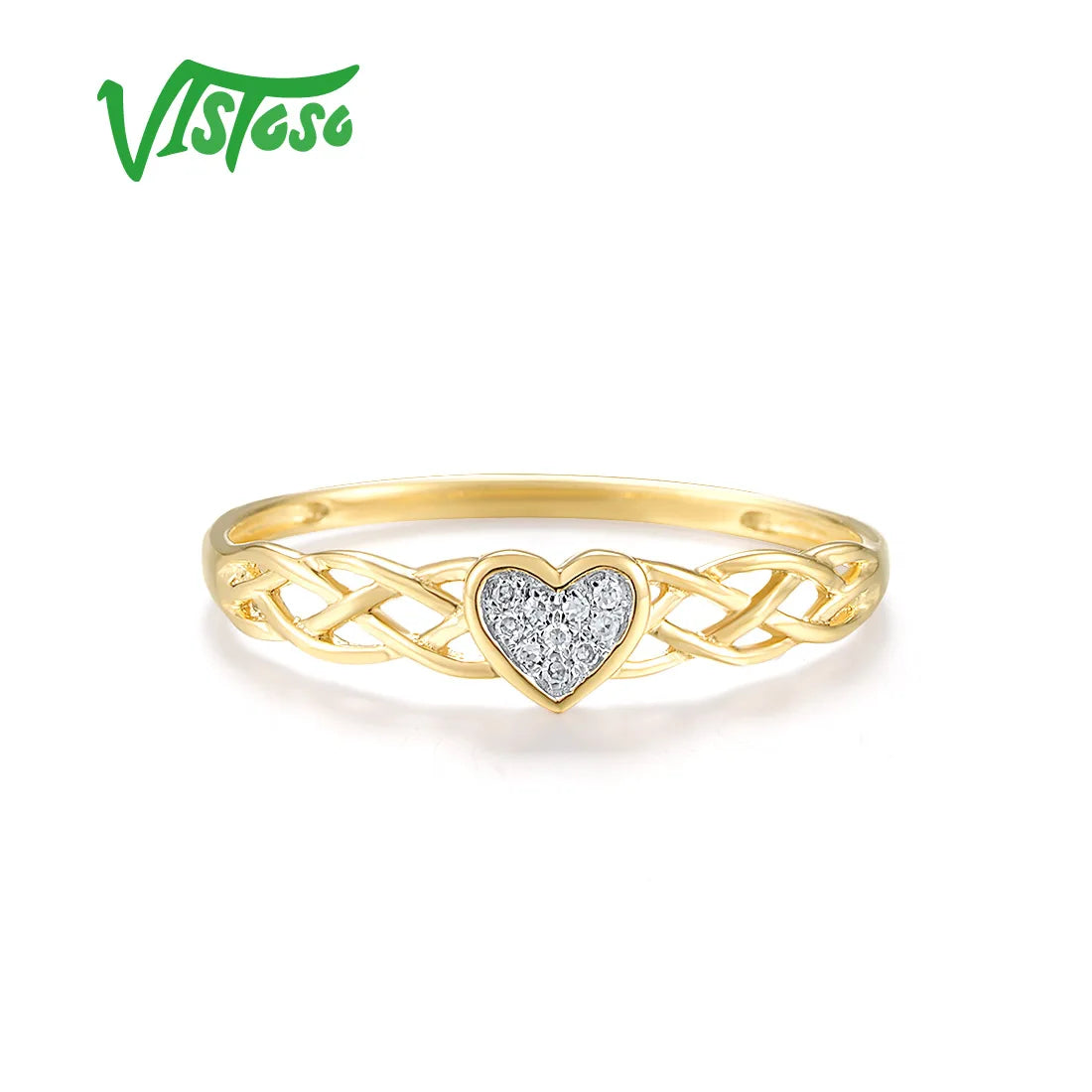💛 Herzring aus 585 Gold mit echten Diamanten – Zertifizierte Liebeserklärung 💎
