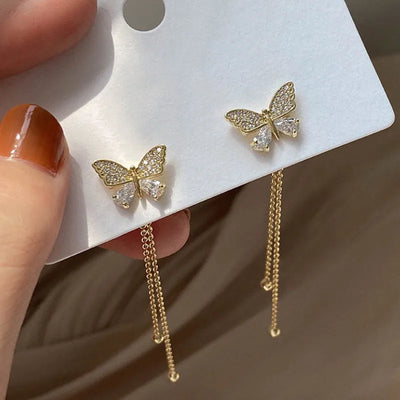 Schmetterlingszauber Ohrringe mit goldenen Ketten