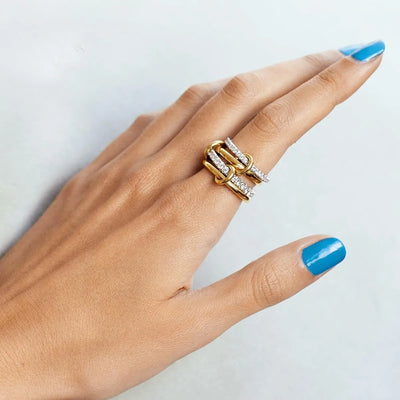 Luxury Chain Ring – Gold & Zirkonia vereint✨