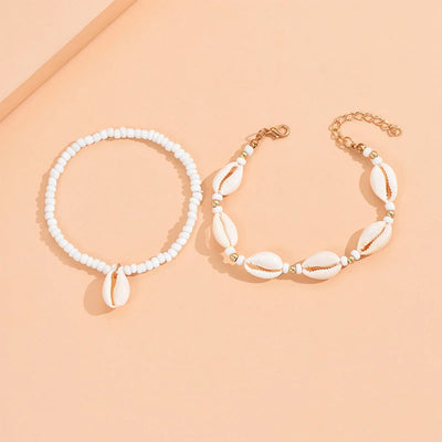 Boho Muschel-Fußkettchen Set – Sommer Vibes fürs Fußgelenk🐚🌟