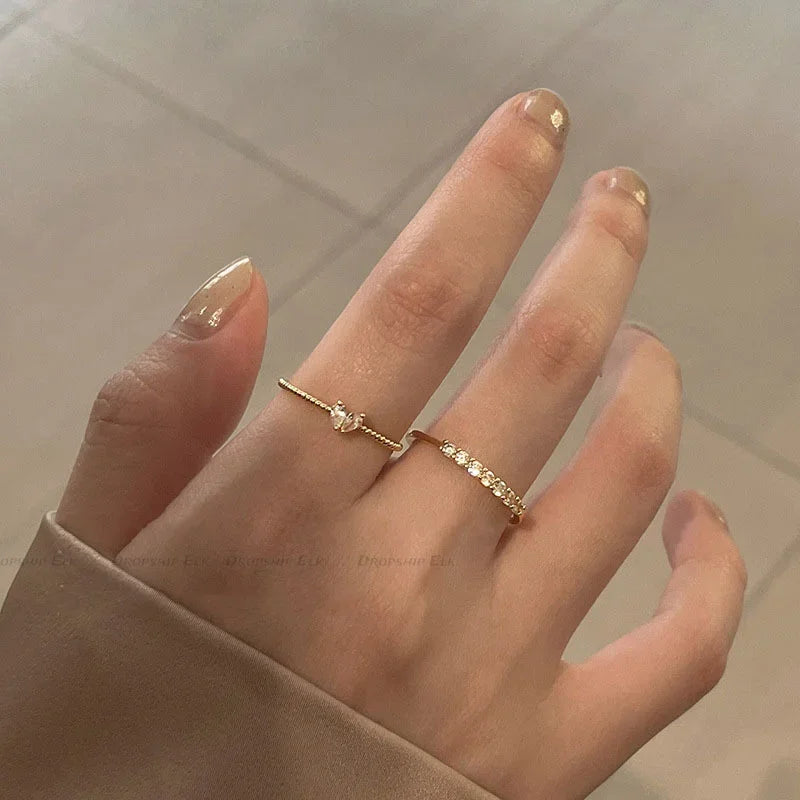 💫 Elegantes Zirkonia-Ring Set – In Gold & Silber verfügbar✨