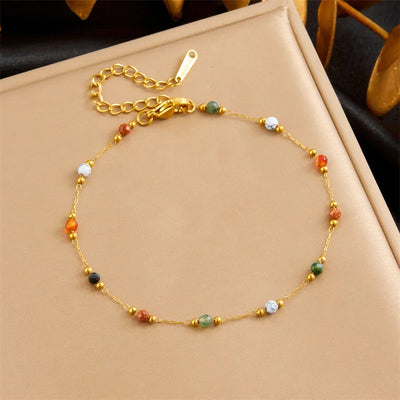 Elegantes Perlenarmband mit Natursteinakzenten
