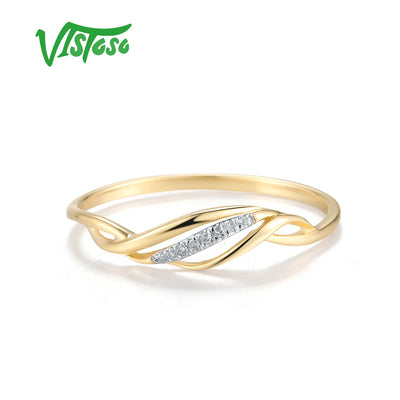 Zarter 585 Goldring mit Diamanten – Echtheitszertifikat inklusive✨