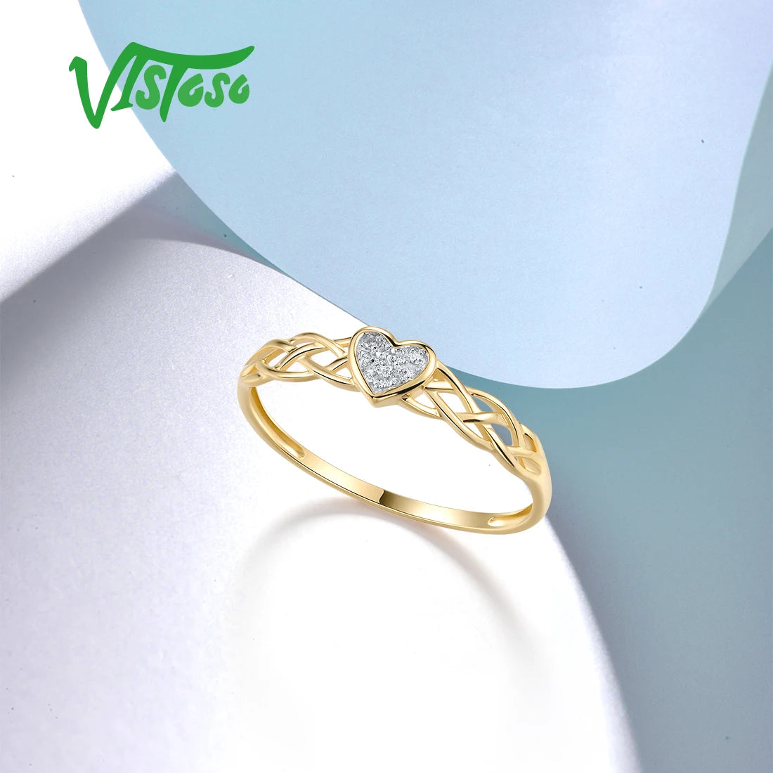 💛 Herzring aus 585 Gold mit echten Diamanten – Zertifizierte Liebeserklärung 💎