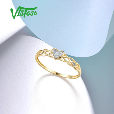 💛 Herzring aus 585 Gold mit echten Diamanten – Zertifizierte Liebeserklärung 💎