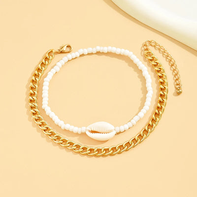 Boho Muschel-Fußkettchen Set – Sommer Vibes fürs Fußgelenk🐚🌟