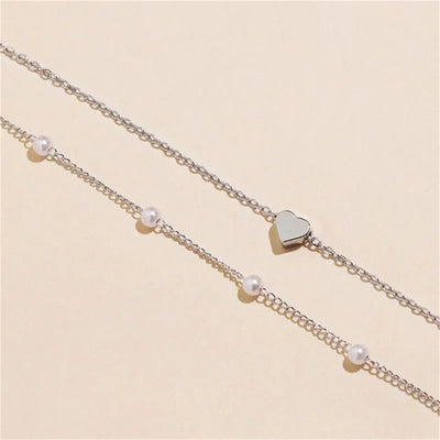 Elegant Pearl Grace – Verstellbare Perlenkette in Gold/Silber