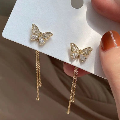 Schmetterlingszauber Ohrringe mit goldenen Ketten