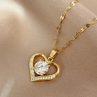 Timeless Love – 925 Sterling Silber Herz-Halskette