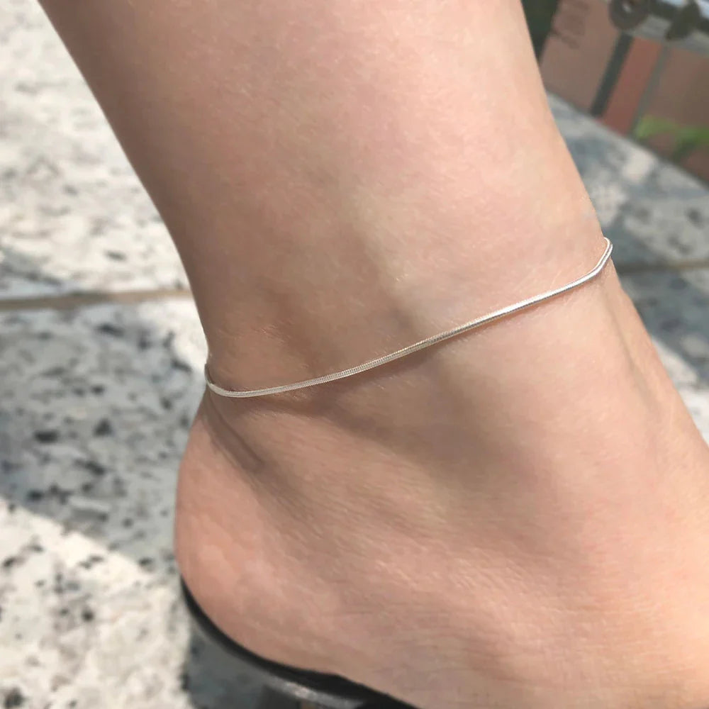 SUNIBI Edelstahl-Fußkette in schlichtem Design