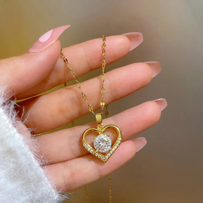Timeless Love – 925 Sterling Silber Herz-Halskette