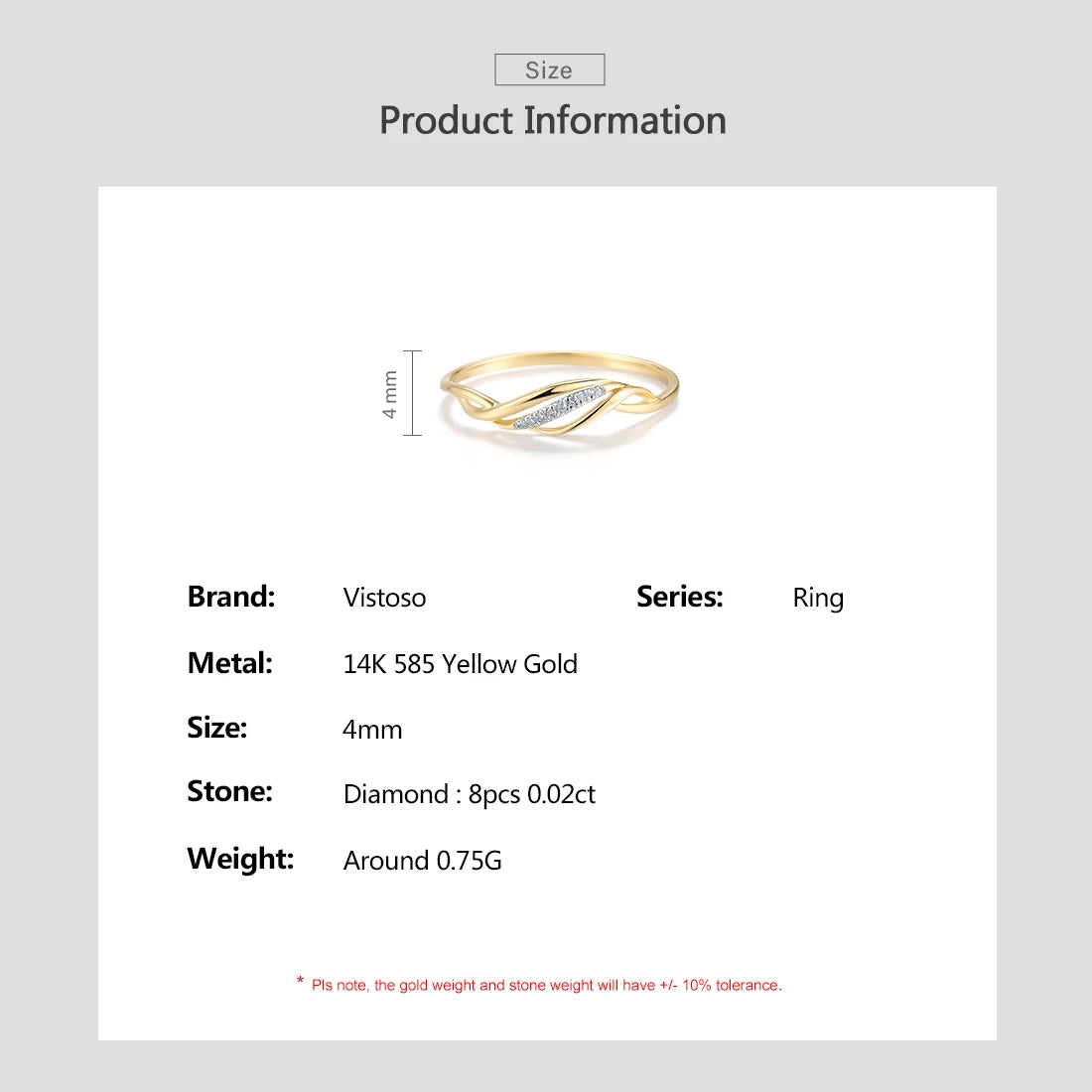 Zarter 585 Goldring mit Diamanten – Echtheitszertifikat inklusive✨