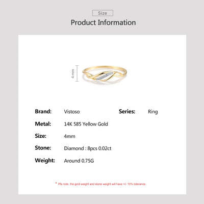 Zarter 585 Goldring mit Diamanten – Echtheitszertifikat inklusive✨