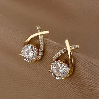 Golden Elegance Kristall-Ohrringe