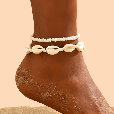 Boho Muschel-Fußkettchen Set – Sommer Vibes fürs Fußgelenk🐚🌟