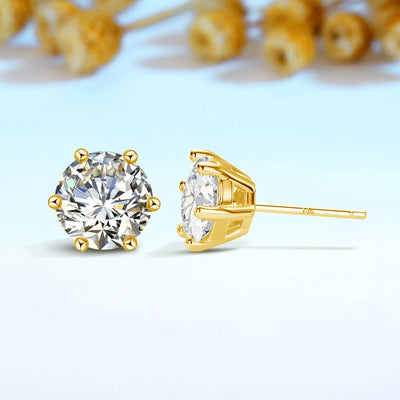 💎 14K Echtgold Ohrstecker mit Moissanite Diamant – Zertifiziertes Luxus-Paar 💛