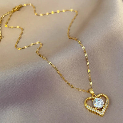 Timeless Love – 925 Sterling Silber Herz-Halskette