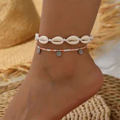 Boho Muschel-Fußkettchen Set – Sommer Vibes fürs Fußgelenk🐚🌟