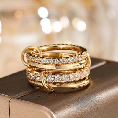 Luxury Chain Ring – Gold & Zirkonia vereint✨