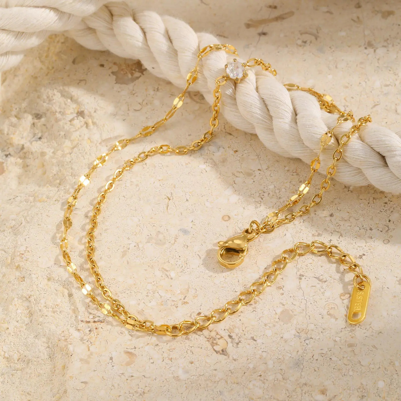 ✨ Zarte Goldkette mit Strass 💎 – als Fußkette oder Armband tragbar 👣💫