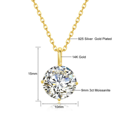 💎 14K Goldkette mit Moissanite Diamant – Zertifiziertes Luxusstück 💛