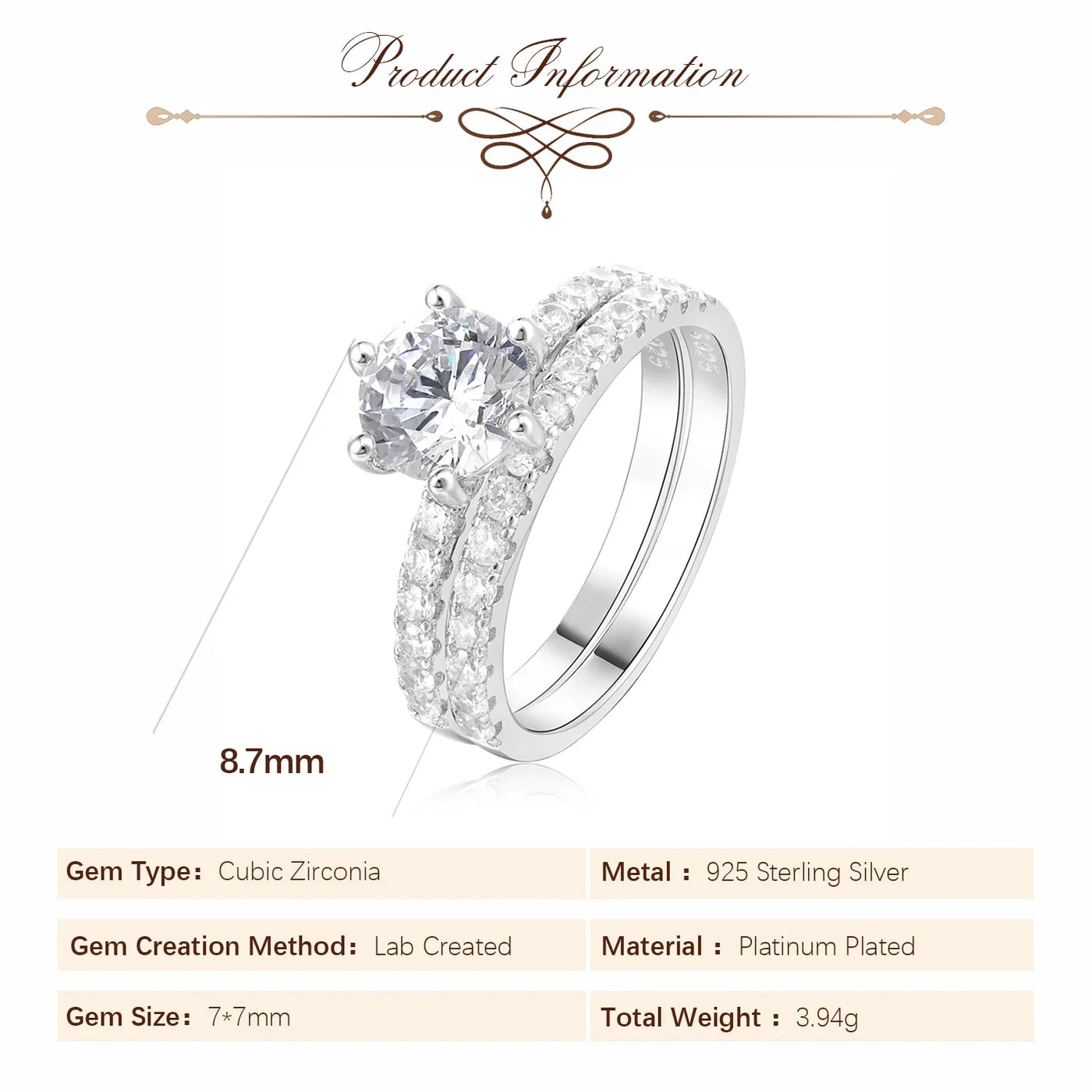 Eleganter Solitär-Ring mit funkelndem Zirkonia