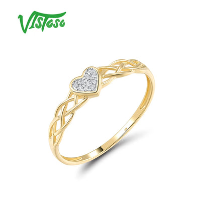 💛 Herzring aus 585 Gold mit echten Diamanten – Zertifizierte Liebeserklärung 💎