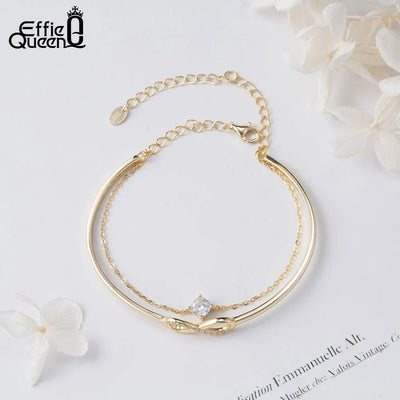 925er Sterling Silber Unendlichkeits-Armband mit Zirkonia und Vergoldung