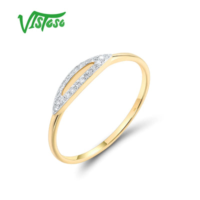 Zarter 585er Goldring mit funkelndem Diamant-Cutout ✨