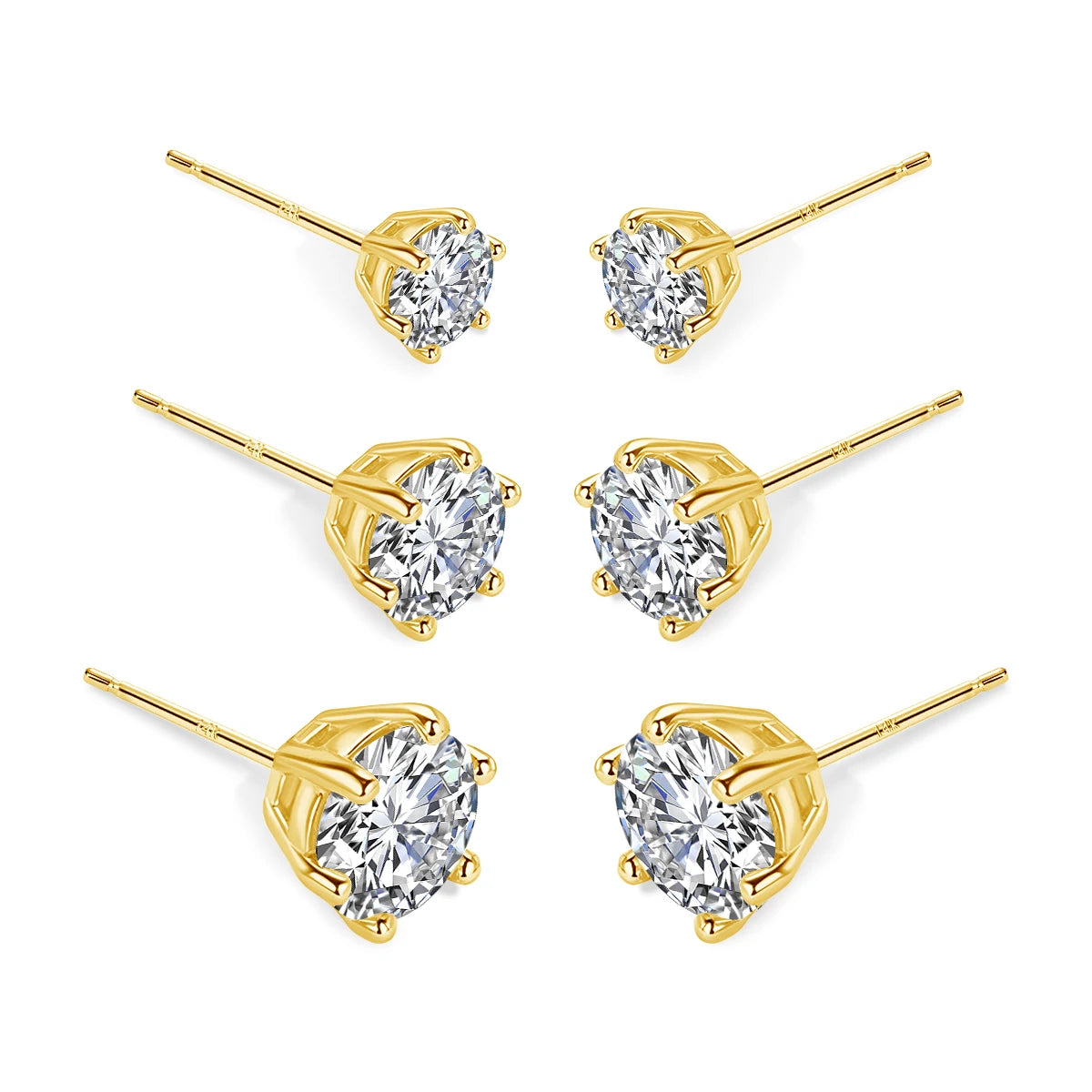 💎 14K Echtgold Ohrstecker mit Moissanite Diamant – Zertifiziertes Luxus-Paar 💛