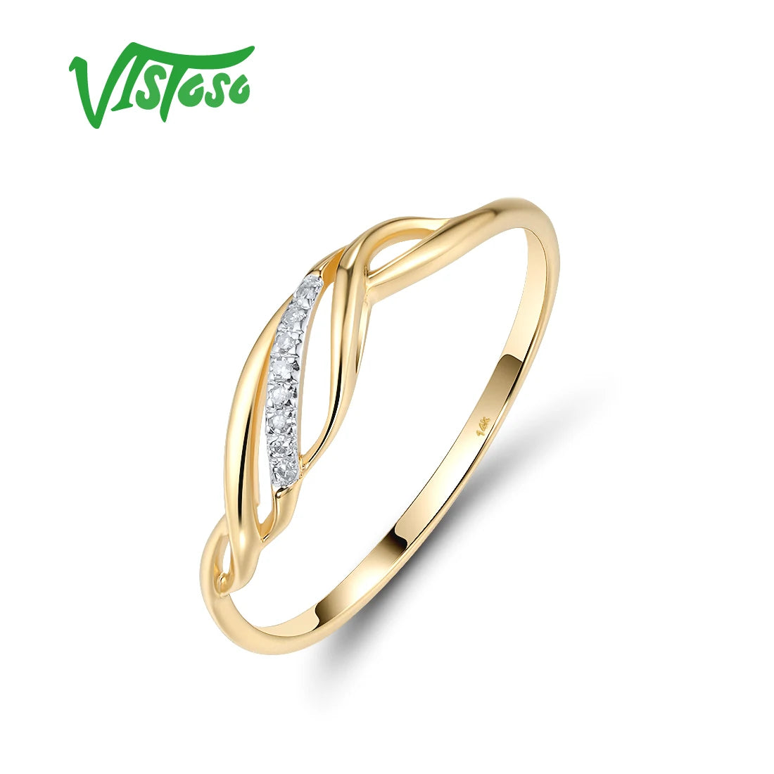 Zarter 585 Goldring mit Diamanten – Echtheitszertifikat inklusive✨