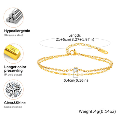 ✨ Zarte Goldkette mit Strass 💎 – als Fußkette oder Armband tragbar 👣💫