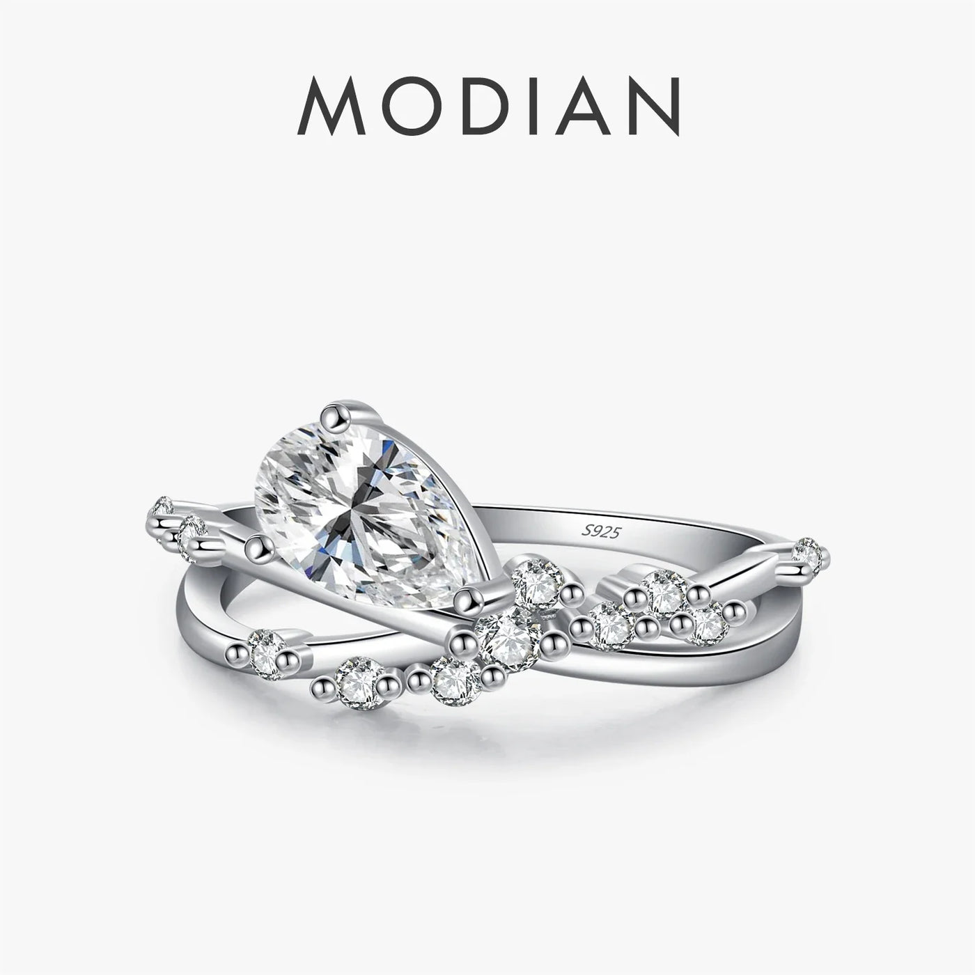 Eleganter Ring mit Tropfen-Zirkonia – Zeitlose Romantik in Silber