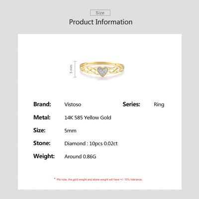 💛 Herzring aus 585 Gold mit echten Diamanten – Zertifizierte Liebeserklärung 💎